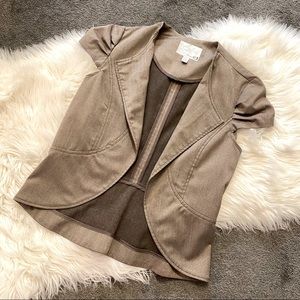 Taupe open-front blazer